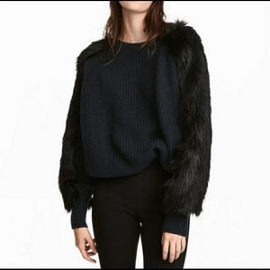 H&M Fur Sleeve Sweater
